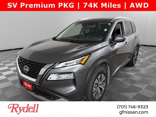 2023 Nissan Rogue SV in Gun Metallic — front three-quarter view