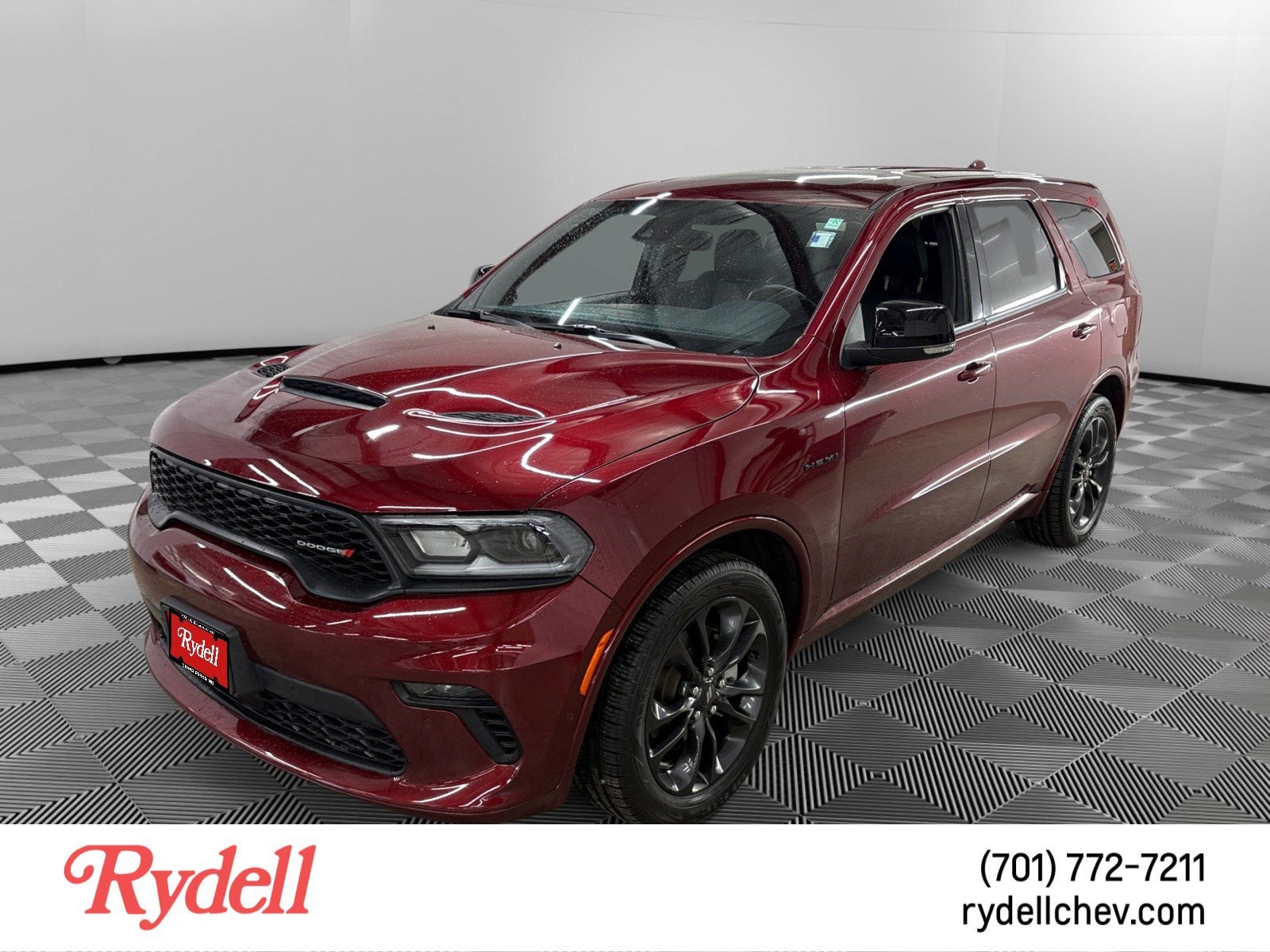 2022 Dodge Durango R/T Plus AWD in Red — front three-quarter view