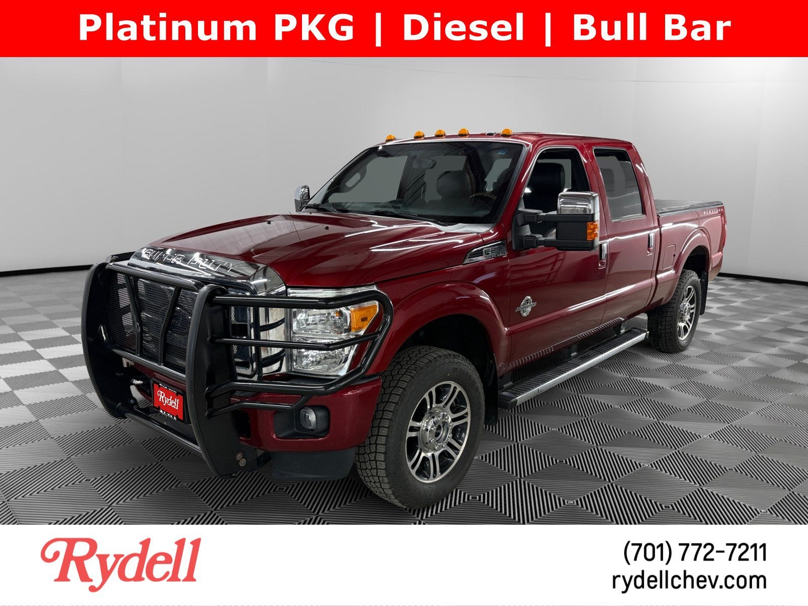 2016 Ford F-250 LARIAT in Red — front three-quarter view