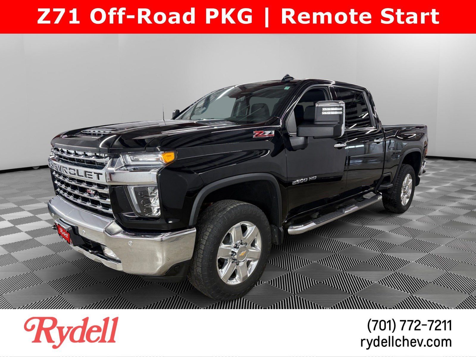 2021 Chevrolet Silverado 2500 HD LTZ in Black — front three-quarter view