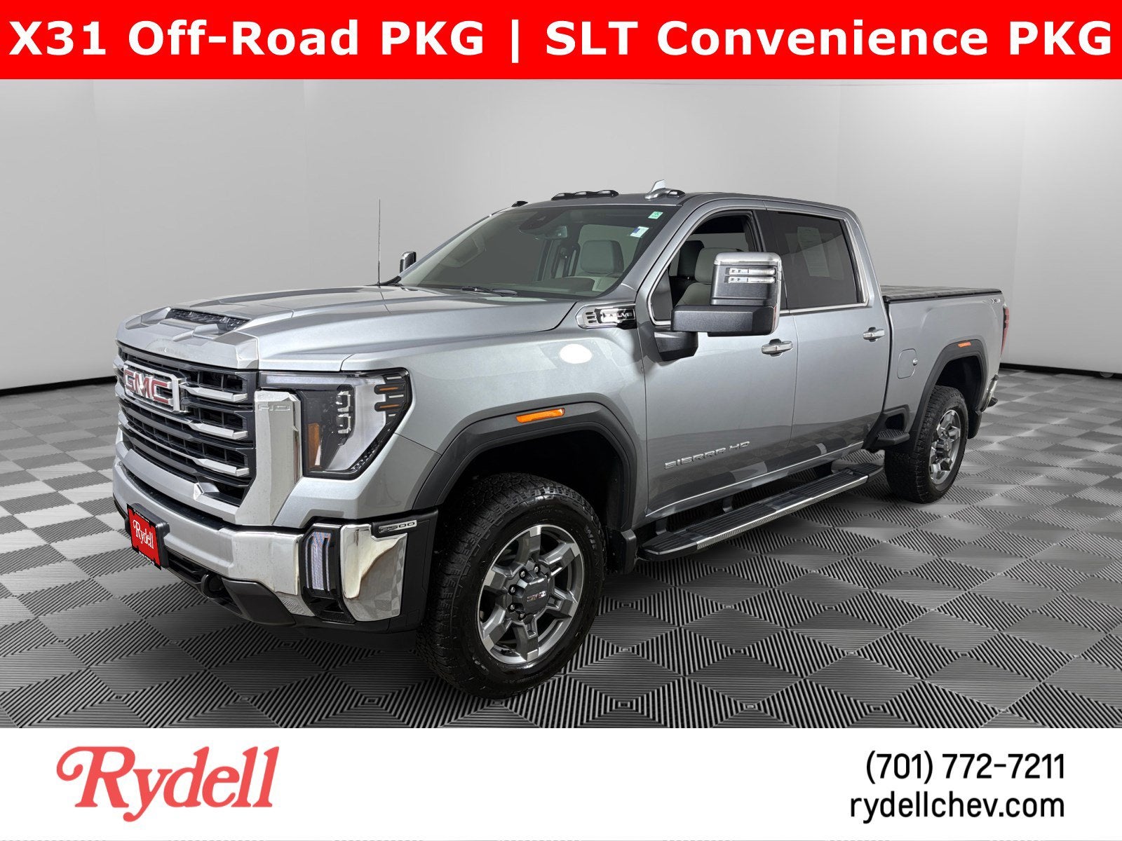 2026 GMC Sierra 2500 HD SLT in Sterling Metallic — front three-quarter view