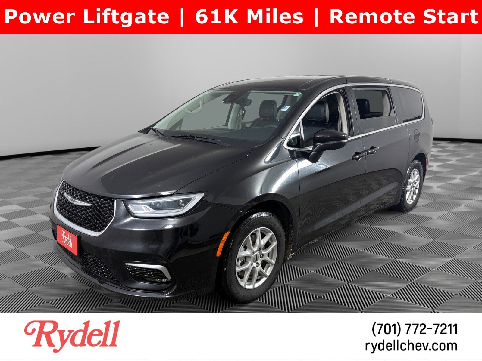 2023 Chrysler Pacifica Touring L in Black — front three-quarter view