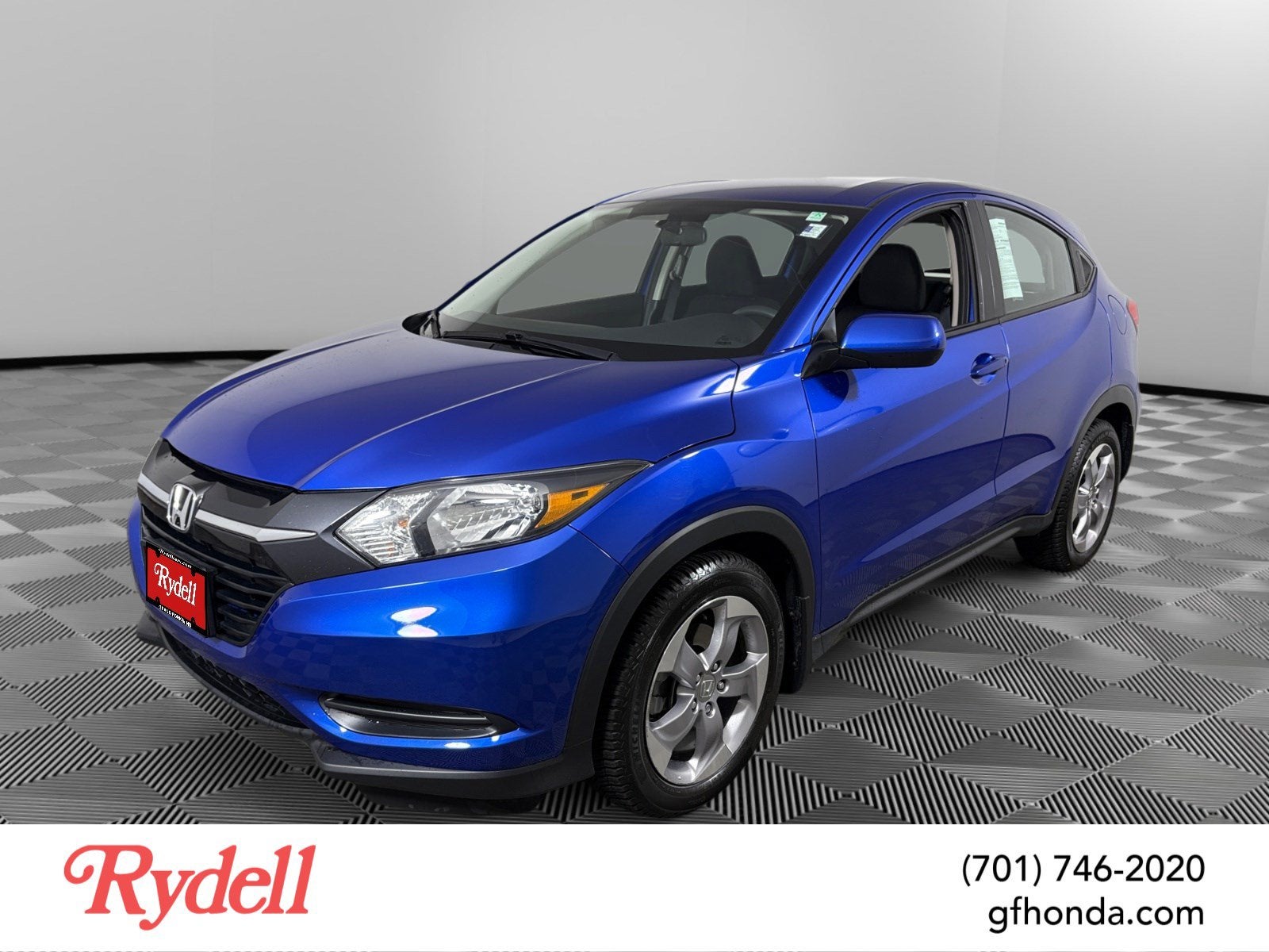 2018 Honda HR-V LX in Blue — front three-quarter view