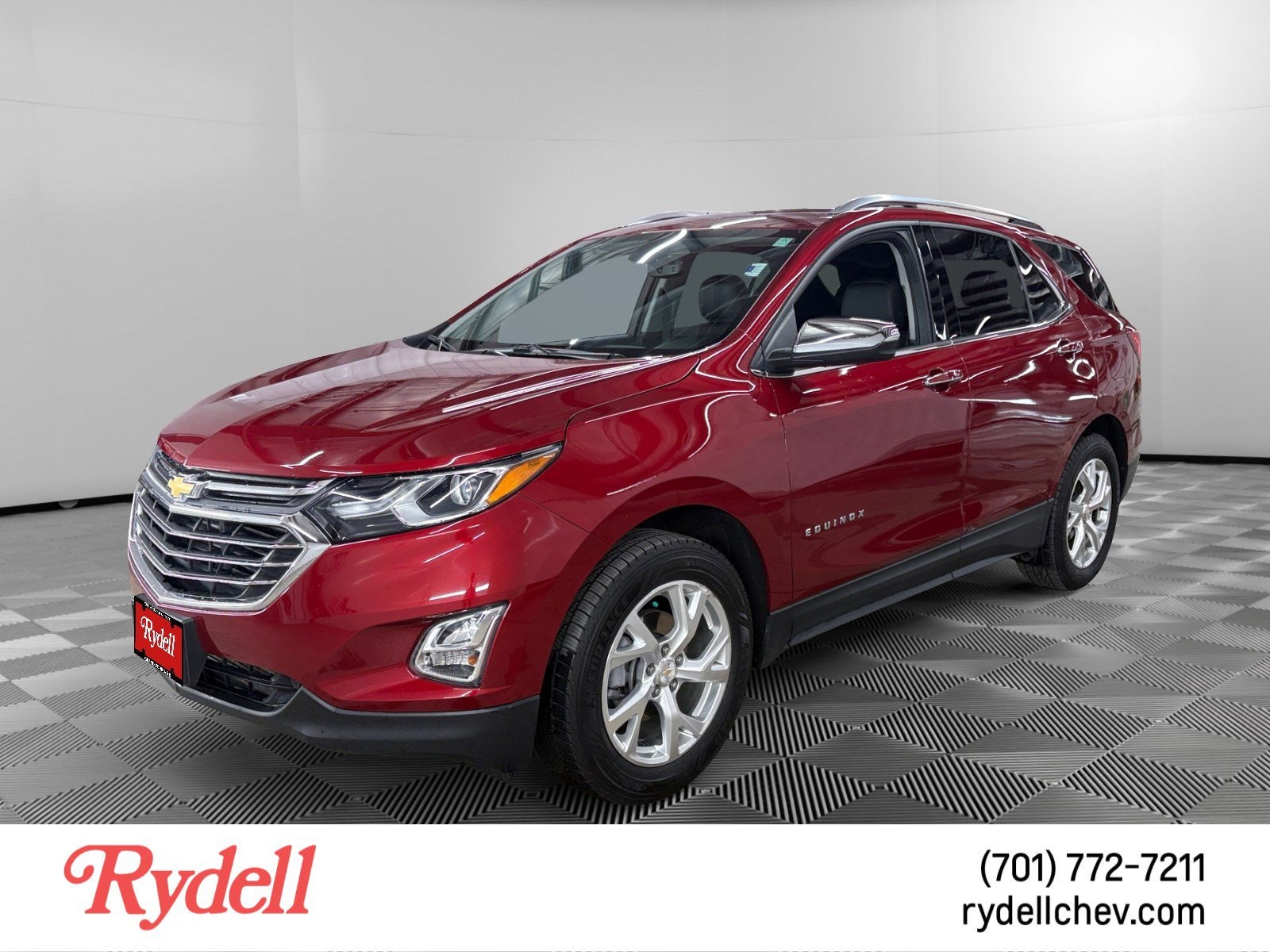 2019 Chevrolet Equinox Premier in Cajun Red Tintcoat — front three-quarter view
