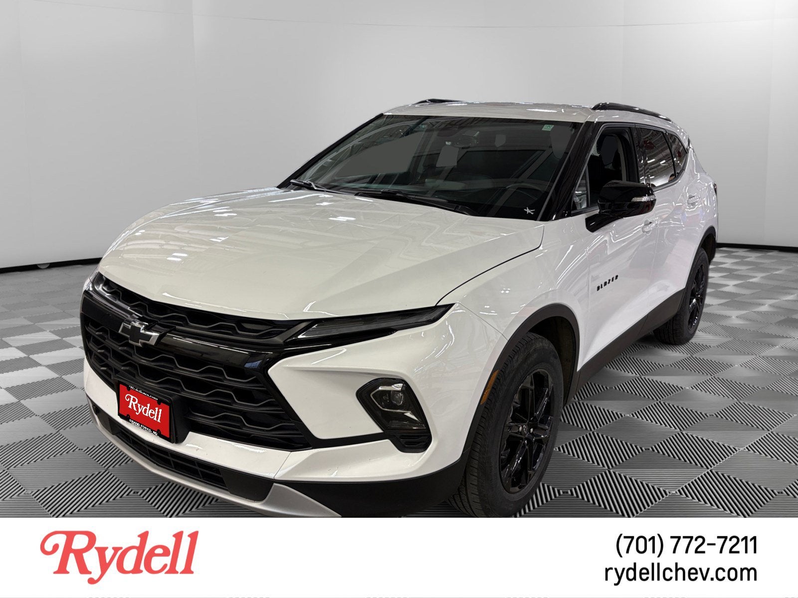 2023 Chevrolet Blazer 3LT in Summit White — front three-quarter view