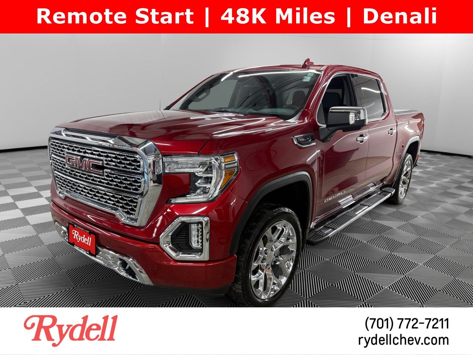 2021 GMC Sierra 1500 Denali in Cayenne Red Tintcoat — front three-quarter view