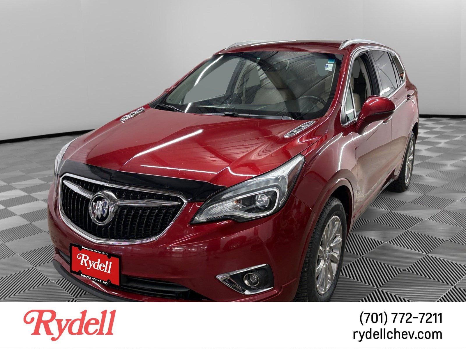 2020 Buick Envision Essence in Chili Red Metallic — front three-quarter view